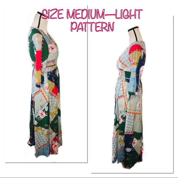 •HP! LAST 1!  Boho Chiffon Patchwork Maxi Dress• - Picture 3 of 8